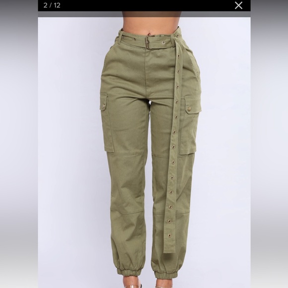 cargo pants with belt - Picture 2 of 4